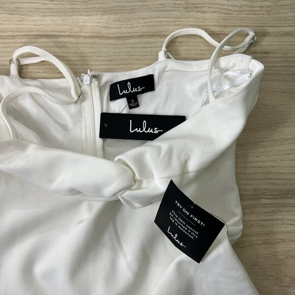 LULUS Twisting the Night Away Mini Bodycon Dress Size Small Sweetheart Cut Out - Picture 7 of 11